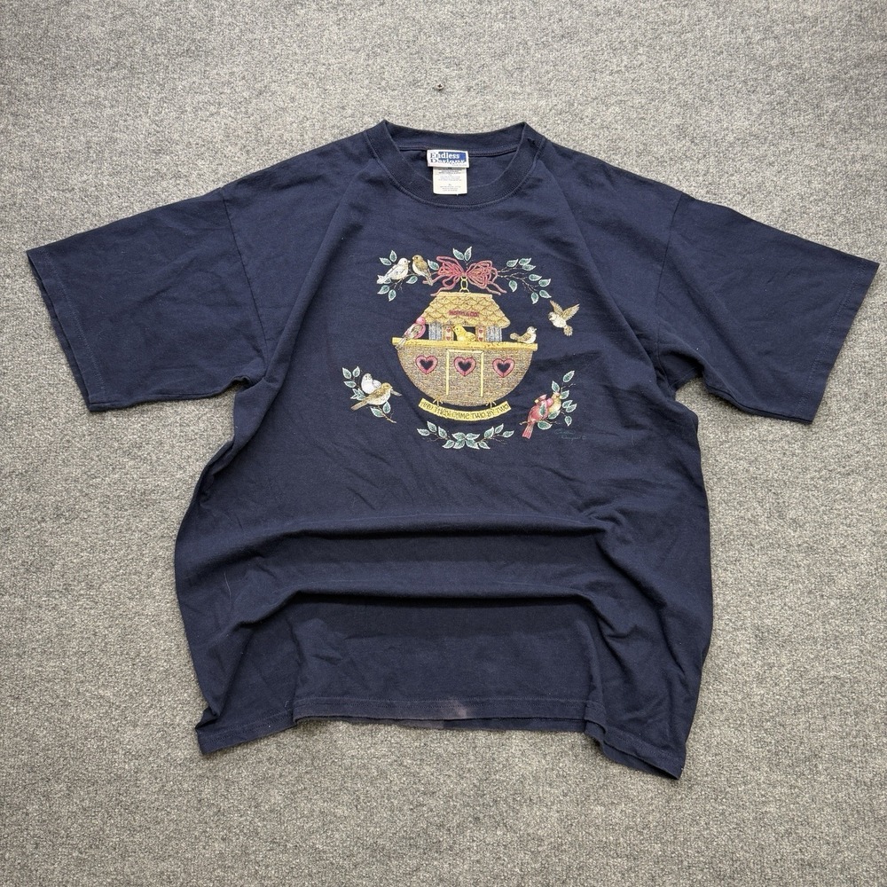 Endless Designs Noah's Ark‎ Men's Shirt "and They Came Two By Two" Vintage Bible
